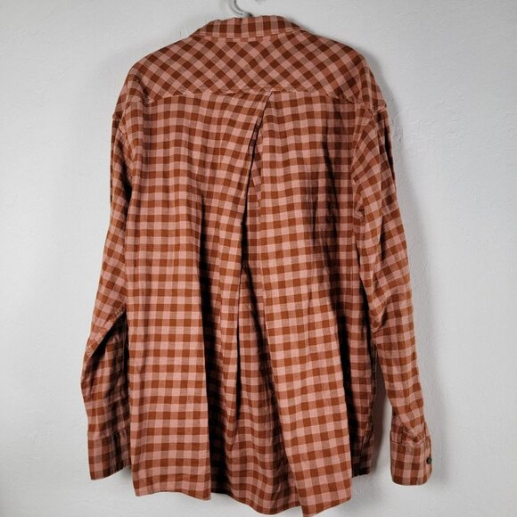 Patagonia Men's Checked Pattern Long Sleeve Casual Button Up Shirt Orange XL - Picture 2 of 7